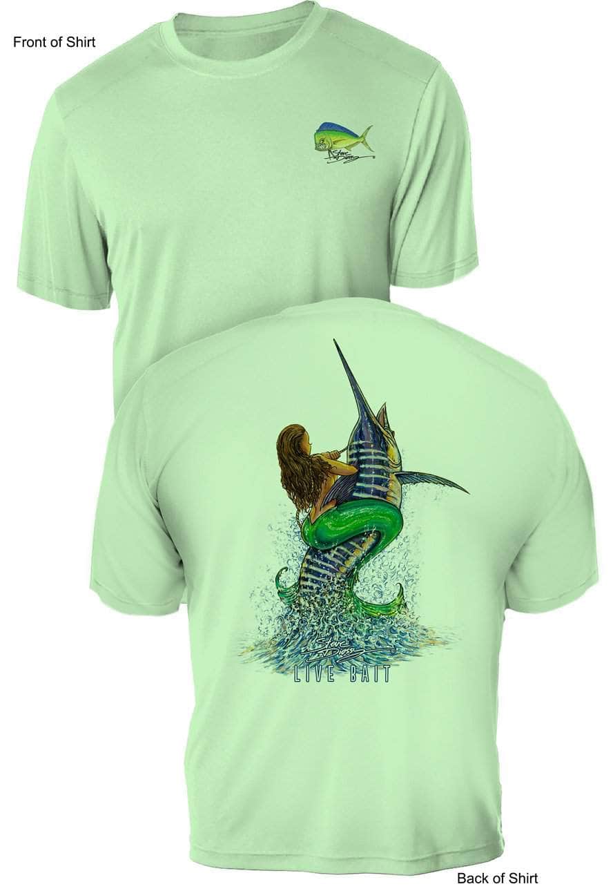 Live Bait- UV Sun Protection Shirt - 100% Polyester - Short Sleeve UPF 50